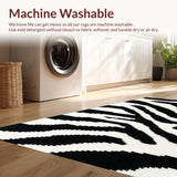 Ultra Soft Area Rug, Non Slip, Stain Resistant, Washable Area Rugs for Living Room, Bedroom, Wildlife Animal Print Kitchen Runner Washable Carpet(Black)