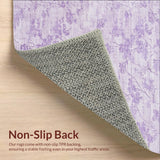Ultra Soft Area Rug, Non Slip, Stain Resistant, Washable Area Rugs for Living Room, Bedroom, Artistic Floral Inspired Lavender Rug With Water Absorbing Innovative Design(Purple)