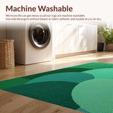 Ultra Soft Area Rug, Non Slip, Stain Resistant, Washable Area Rugs for Living Room, Bedroom, Modern Green Abstract Living Room Washable Rug(Green)