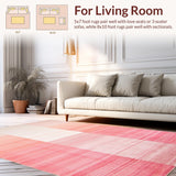 Ultra Soft Area Rug, Non Slip, Stain Resistant, Washable Area Rugs for Living Room, Bedroom, Minimalist Pastel Girls Bedroom Carpet(Pink)
