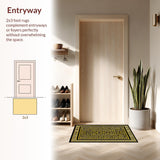 Ultra Soft Area Rug, Non Slip, Stain Resistant, Washable Area Rugs for Living Room, Bedroom, Greek Key Shower Curtain Modern Home Decor(Black)