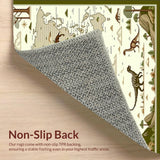 Beige Dinosaur with Classic World Map Design and Earth Tones(Brown)