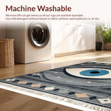 Ultra Soft Area Rug, Non Slip, Stain Resistant, Washable Area Rugs for Living Room, Bedroom, Chic Rustic Textured Tassel Design(Gray)