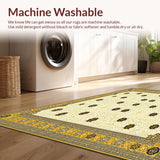 Ultra Soft Area Rug, Non Slip, Stain Resistant, Washable Area Rugs for Living Room, Bedroom, Vintage Boho Tan Area(Beige)