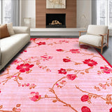 Ultra Soft Area Rug, Non Slip, Stain Resistant, Washable Area Rugs for Living Room, Bedroom, Radiant Cheerful Flower Pattern(Pink)