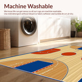 Ultra Soft Area Rug, Non Slip, Stain Resistant, Washable Area Rugs for Living Room, Bedroom, Dynamic Playful Court Design(Brown)