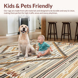 Ultra Soft Area Rug, Non Slip, Stain Resistant, Washable Area Rugs for Living Room, Bedroom, Stylish Natural Hues Medallion Style(Brown)