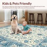 Luxurious Blue Trellis Style(Ivory)