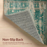 Ultra Soft Area Rug, Non Slip, Stain Resistant, Washable Area Rugs for Living Room, Bedroom, Transitional Subtle Patterned Design(Green)