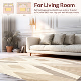 Ultra Soft Area Rug, Non Slip, Stain Resistant, Washable Area Rugs for Living Room, Bedroom, Trendy Area with Features and Non Slip Backing(Beige)