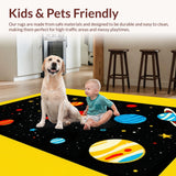 Ultra Soft Area Rug, Non Slip, Stain Resistant, Washable Area Rugs for Living Room, Bedroom, Whimsical Celestial Scene Decor(Yellow)