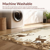 Ultra Soft Area Rug, Non Slip, Stain Resistant, Washable Area Rugs for Living Room, Bedroom, Chic Minimalist Animal Silhouette(Beige)