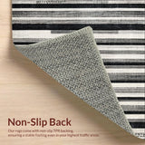 Ultra Soft Area Rug, Non Slip, Stain Resistant, Washable Area Rugs for Living Room, Bedroom, Elegant Black and White Stripe Floor Covering(Black)