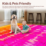 Ultra Soft Area Rug, Non Slip, Stain Resistant, Washable Area Rugs for Living Room, Bedroom, Lively Soft Ombre Effect Style(Orange)