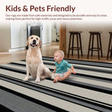 Ultra Soft Area Rug, Non Slip, Stain Resistant, Washable Area Rugs for Living Room, Bedroom, Sleek Modern Dual Color Scheme(Gray)