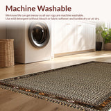 Ultra Soft Area Rug, Non Slip, Stain Resistant, Washable Area Rugs for Living Room, Bedroom, Western Leopard Print Non-Slip Bedroom Rug(Brown)