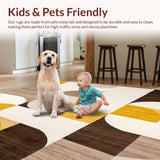 Ultra Soft Area Rug, Non Slip, Stain Resistant, Washable Area Rugs for Living Room, Bedroom, Abstract Geometric Area Modern Home Entryway(Yellow)