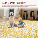 Ultra Soft Area Rug, Non Slip, Stain Resistant, Washable Area Rugs for Living Room, Bedroom, Wild Leopard Spot Irregular Shaped for Unique Floor Decor(Gold)