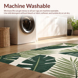 Ultra Soft Area Rug, Non Slip, Stain Resistant, Washable Area Rugs for Living Room, Bedroom, Tropical Khaki Leaf Aesthetic(Green)