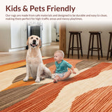 Ultra Soft Area Rug, Non Slip, Stain Resistant, Washable Area Rugs for Living Room, Bedroom, Traditional Antique Abstract Style(Orange)