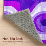 Ultra Soft Area Rug, Non Slip, Stain Resistant, Washable Area Rugs for Living Room, Bedroom, Soft Pastel Dreamy Spiral Theme(Purple)
