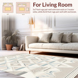 Pet Friendly Modern Area Featuring Berber Diamond Motif and Linear Elements(Beige)