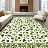 Delicate Green Leafy Print Style(Beige)