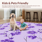 Ultra Soft Area Rug, Non Slip, Stain Resistant, Washable Area Rugs for Living Room, Bedroom, Trendy Fuzzy Purple Statement Piece(Purple)