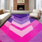 Ultra Soft Area Rug, Non Slip, Stain Resistant, Washable Area Rugs for Living Room, Bedroom, Vivid Colorful Tiled Motif(Purple)