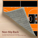 Ultra Soft Area Rug, Non Slip, Stain Resistant, Washable Area Rugs for Living Room, Bedroom, Cheerful Basketball Artwork Concept(Orange)
