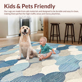 Ultra Soft Area Rug, Non Slip, Stain Resistant, Washable Area Rugs for Living Room, Bedroom, Unique Handcrafted Boho Elegance(Blue)