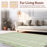 Ultra Soft Area Rug, Non Slip, Stain Resistant, Washable Area Rugs for Living Room, Bedroom, Whispering Willow Sage & Cream Rug Boho Garden Motif Carpet(Beige)
