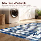 Ultra Soft Area Rug, Non Slip, Stain Resistant, Washable Area Rugs for Living Room, Bedroom, Vibrant Oceanic Patterned Aesthetic(Blue)