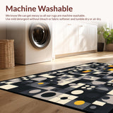 Ultra Soft Area Rug, Non Slip, Stain Resistant, Washable Area Rugs for Living Room, Bedroom, Lively Black and White Pattern(Gray)
