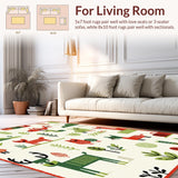 Ultra Soft Area Rug, Non Slip, Stain Resistant, Washable Area Rugs for Living Room, Bedroom, Cheerful Multi-Color Educational Layout(White)