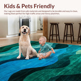 Ultra Soft Area Rug, Non Slip, Stain Resistant, Washable Area Rugs for Living Room, Bedroom, Eclectic Modern Color Splash(Blue)