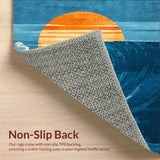 Ultra Soft Area Rug, Non Slip, Stain Resistant, Washable Area Rugs for Living Room, Bedroom, Tropical Bath Mat Surf Board Bathroom Rug Swimmer Coastal Decor(Blue)