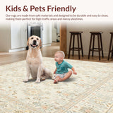 Ultra Soft Area Rug, Non Slip, Stain Resistant, Washable Area Rugs for Living Room, Bedroom, Neutral Bathroom(Beige)