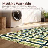 Ultra Soft Area Rug, Non Slip, Stain Resistant, Washable Area Rugs for Living Room, Bedroom, Playful Metropolis Design(Brown)