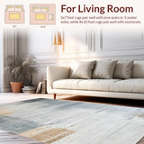 Ultra Soft Area Rug, Non Slip, Stain Resistant, Washable Area Rugs for Living Room, Bedroom, Distressed Abstract Textured Neutral Tones(Gray)