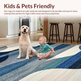 Ultra Soft Area Rug, Non Slip, Stain Resistant, Washable Area Rugs for Living Room, Bedroom, Surf Board Rug Coastal Surfboard Art Seaside Inspired Home Accent(Blue)