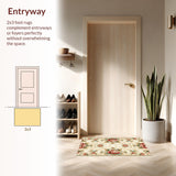 Ultra Soft Area Rug, Non Slip, Stain Resistant, Washable Area Rugs for Living Room, Bedroom, Beige Distressed Carpet for Bedroom Minimal Aesthetic(Beige)