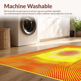 Ultra Soft Area Rug, Non Slip, Stain Resistant, Washable Area Rugs for Living Room, Bedroom, Playful Retro Sunshine Theme(Yellow)