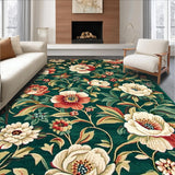 Ultra Soft Area Rug, Non Slip, Stain Resistant, Washable Area Rugs for Living Room, Bedroom, Artistic Leafy Botanical Fusion(Green)