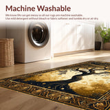 Ultra Soft Area Rug, Non Slip, Stain Resistant, Washable Area Rugs for Living Room, Bedroom, Modern Symbolic Nature Design(Gold)