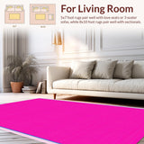 Ultra Soft Area Rug, Non Slip, Stain Resistant, Washable Area Rugs for Living Room, Bedroom, Vibrant Abstract Playful Atmosphere(Pink)