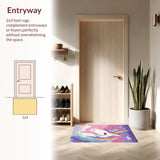 Ultra Soft Area Rug, Non Slip, Stain Resistant, Washable Area Rugs for Living Room, Bedroom, Whimsical Pastel Unicorn Fantasy(Purple)