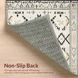 Ultra Soft Area Rug, Non Slip, Stain Resistant, Washable Area Rugs for Living Room, Bedroom, Neutral Textured Diamond Motif(Beige)