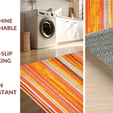 Ultra Soft Area Rug, Non Slip, Stain Resistant, Washable Area Rugs for Living Room, Bedroom, Chic Minimalist Tapestry Vibe(Orange)