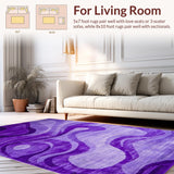 Ultra Soft Area Rug, Non Slip, Stain Resistant, Washable Area Rugs for Living Room, Bedroom, Chic Modern Pastel Fusion(Purple)